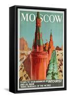 'Moscow' - Poster des russischen Resebüros 'Intourist' mit Werbung für Moskau-null-Framed Stretched Canvas