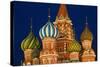 Moscow, Red Square, Saint Basil's Cathedral, Bulbous Spires, at Night-Catharina Lux-Stretched Canvas