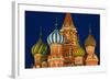 Moscow, Red Square, Saint Basil's Cathedral, Bulbous Spires, at Night-Catharina Lux-Framed Photographic Print