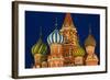 Moscow, Red Square, Saint Basil's Cathedral, Bulbous Spires, at Night-Catharina Lux-Framed Photographic Print