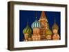 Moscow, Red Square, Saint Basil's Cathedral, Bulbous Spires, at Night-Catharina Lux-Framed Photographic Print