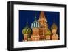 Moscow, Red Square, Saint Basil's Cathedral, Bulbous Spires, at Night-Catharina Lux-Framed Photographic Print