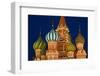 Moscow, Red Square, Saint Basil's Cathedral, Bulbous Spires, at Night-Catharina Lux-Framed Photographic Print