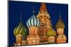 Moscow, Red Square, Saint Basil's Cathedral, Bulbous Spires, at Night-Catharina Lux-Mounted Photographic Print