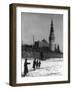 Moscow River and Kremlin in Winter Photograph - Moscow, Russia-Lantern Press-Framed Art Print