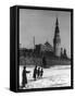 Moscow River and Kremlin in Winter Photograph - Moscow, Russia-Lantern Press-Framed Stretched Canvas