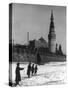 Moscow River and Kremlin in Winter Photograph - Moscow, Russia-Lantern Press-Stretched Canvas