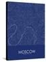 Moscow, Russian Federation Blue Map-null-Stretched Canvas