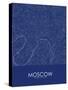 Moscow, Russian Federation Blue Map-null-Stretched Canvas