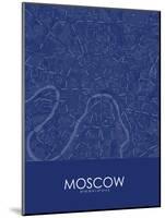 Moscow, Russian Federation Blue Map-null-Mounted Poster