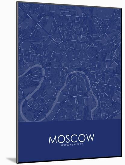 Moscow, Russian Federation Blue Map-null-Mounted Poster