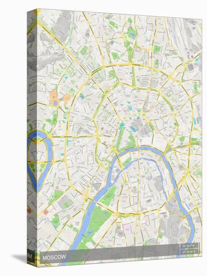 Moscow, Russian Federation Map-null-Stretched Canvas