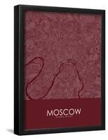 Moscow, Russian Federation Red Map-null-Framed Poster