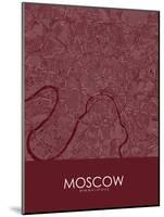 Moscow, Russian Federation Red Map-null-Mounted Poster