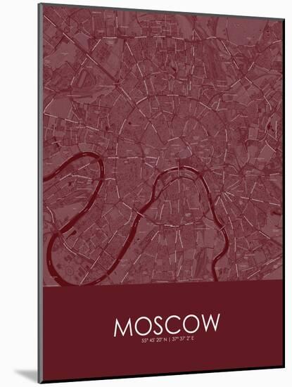 Moscow, Russian Federation Red Map-null-Mounted Poster