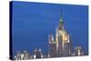 Moscow Skyline at Night with Stalanist-Gothic Skyscraper, Moscow, Russia, Europe-Martin Child-Stretched Canvas