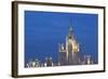 Moscow Skyline at Night with Stalanist-Gothic Skyscraper, Moscow, Russia, Europe-Martin Child-Framed Photographic Print