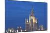 Moscow Skyline at Night with Stalanist-Gothic Skyscraper, Moscow, Russia, Europe-Martin Child-Mounted Photographic Print