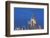 Moscow Skyline at Night with Stalanist-Gothic Skyscraper, Moscow, Russia, Europe-Martin Child-Framed Photographic Print