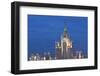 Moscow Skyline at Night with Stalanist-Gothic Skyscraper, Moscow, Russia, Europe-Martin Child-Framed Photographic Print