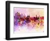 Moscow Skyline in Watercolor Background-paulrommer-Framed Art Print