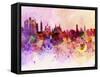 Moscow Skyline in Watercolor Background-paulrommer-Framed Stretched Canvas