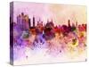 Moscow Skyline in Watercolor Background-paulrommer-Stretched Canvas