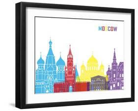 Moscow Skyline Pop-paulrommer-Framed Art Print