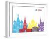 Moscow Skyline Pop-paulrommer-Framed Art Print