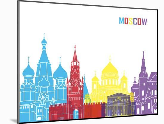 Moscow Skyline Pop-paulrommer-Mounted Art Print