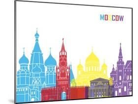 Moscow Skyline Pop-paulrommer-Mounted Art Print