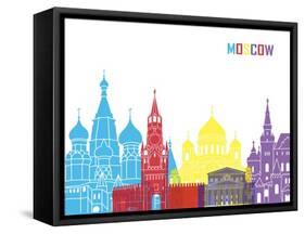 Moscow Skyline Pop-paulrommer-Framed Stretched Canvas
