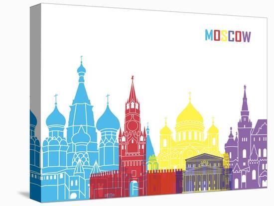 Moscow Skyline Pop-paulrommer-Stretched Canvas