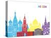 Moscow Skyline Pop-paulrommer-Stretched Canvas