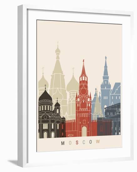 Moscow Skyline Poster-paulrommer-Framed Art Print