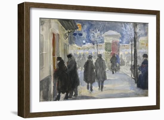 Moscow Street, 1922-Sergei Arsenyevich Vinogradov-Framed Giclee Print