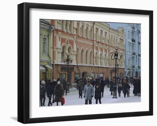 Moscow Street in Winter, Russia-Liba Taylor-Framed Photographic Print