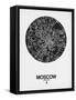 Moscow Street Map Black on White-NaxArt-Framed Stretched Canvas