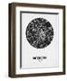 Moscow Street Map Black on White-NaxArt-Framed Art Print