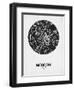 Moscow Street Map Black on White-NaxArt-Framed Art Print