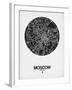 Moscow Street Map Black on White-NaxArt-Framed Art Print