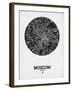 Moscow Street Map Black on White-NaxArt-Framed Art Print