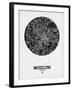 Moscow Street Map Black on White-NaxArt-Framed Art Print