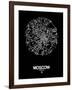 Moscow Street Map Black-NaxArt-Framed Art Print