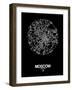 Moscow Street Map Black-NaxArt-Framed Art Print