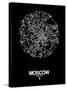 Moscow Street Map Black-NaxArt-Stretched Canvas