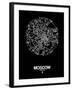 Moscow Street Map Black-NaxArt-Framed Art Print