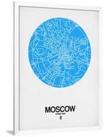 Moscow Street Map Blue-NaxArt-Framed Art Print