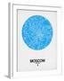 Moscow Street Map Blue-NaxArt-Framed Art Print