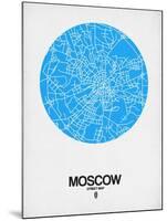Moscow Street Map Blue-NaxArt-Mounted Art Print